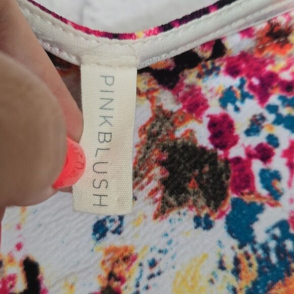 PINKBLUSH Maternity Bold Floral Fitted Bodycon Midi Dress Jacquard Knit Stretchy - Picture 3 of 10